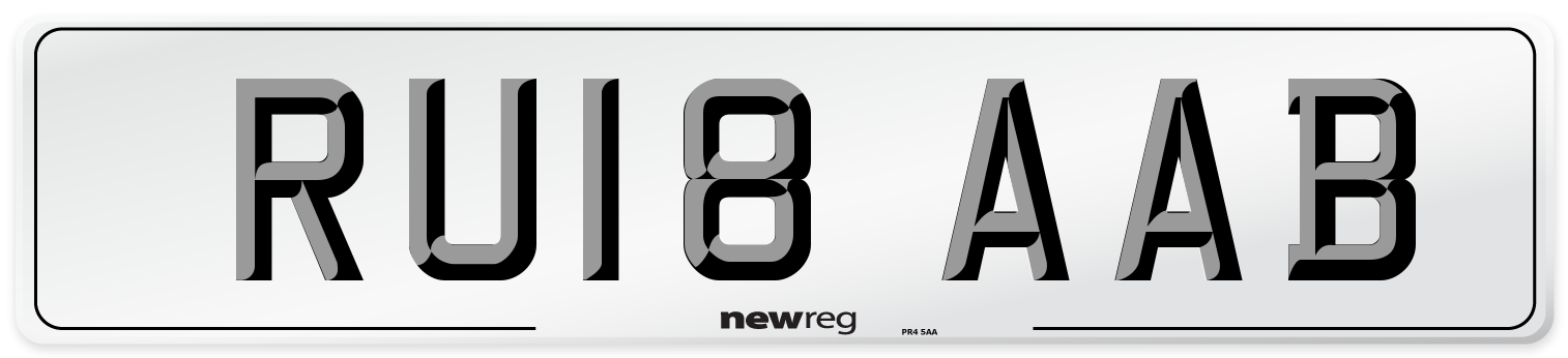 RU18 AAB Number Plate from New Reg
